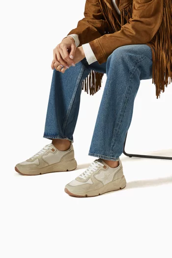 Running Sole Sneakers in Suede & Canvas