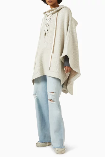 Unisex Journey Poncho in Virgin Wool Blend