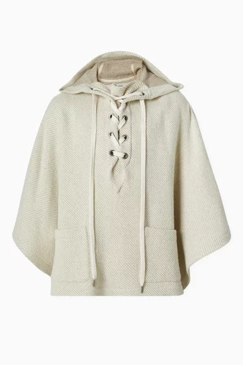 Unisex Journey Poncho in Virgin Wool Blend