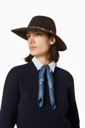 Studded Fedora Hat in Wool