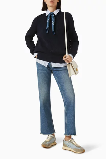 Deryn Cropped Flared Jeans in Denim