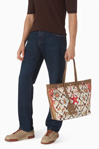 Atene Shell-print Tote Bag in Canvas