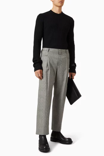 Glen Slim-fit Plaid Pants in Wool