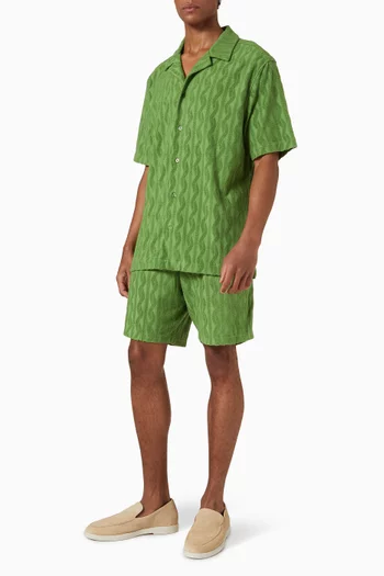 Augusto Jacquard Shorts in Cotton-blend Terry
