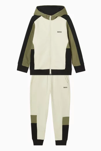 Colour-block Logo Sweatpants in Fleece
