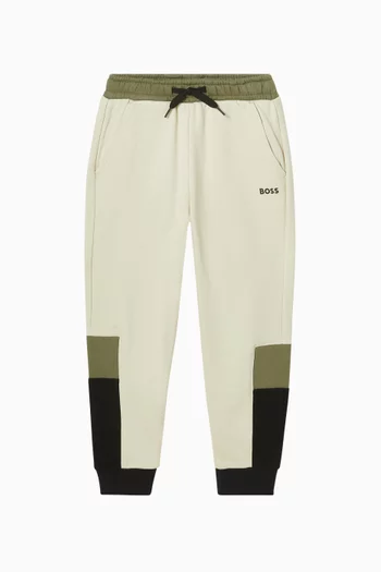 Colour-block Logo Sweatpants in Fleece