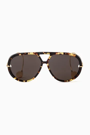 Drop Aviator Sunglasses in Recycled Acetate