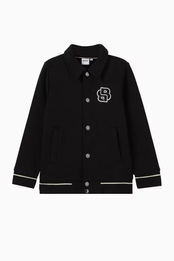 جاكيت بشعار الماركة مزيج قطن