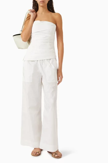 Arden Wide-leg Pants in Cotton Blend