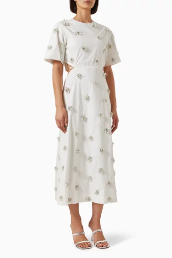 Starla Embellished Dress in Cotton Poplin