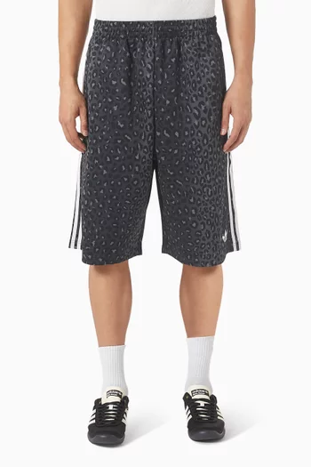 Leopard-print Oversized Shorts