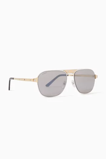 Love Aviator Sunglasses in Metal
