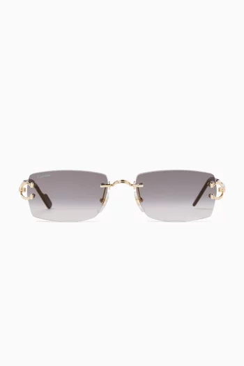 Rectangle Sunglasses in Metal