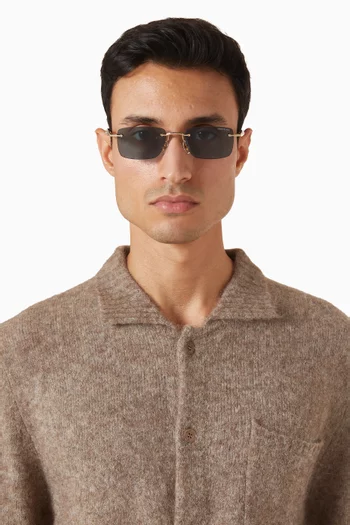 Rectangular Sunglasses in Acetate & Metal