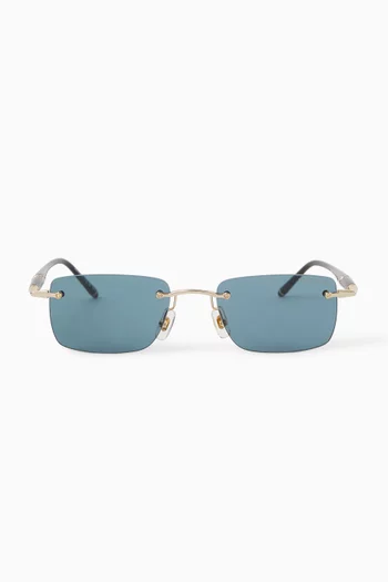 Rectangular Sunglasses in Acetate & Metal