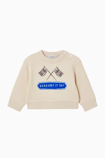Check Flag Sweatshirt in Cotton