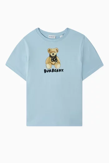 Cedar Teddy Logo T-shirt in Cotton