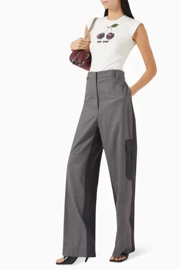 Panelled Cargo Pants in Wool