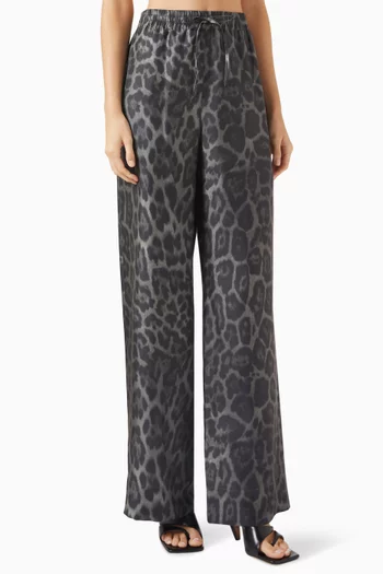 Leopard-print Pants in Silk