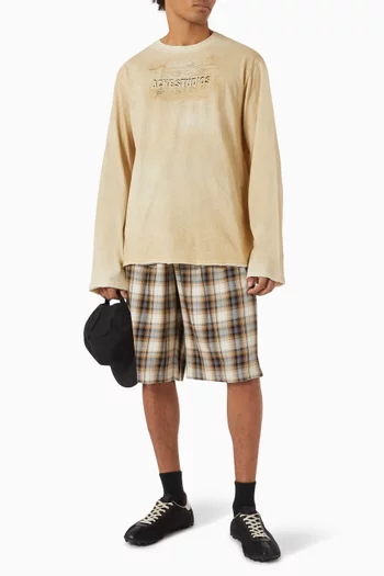 Long-sleeved Logo T-shirt in Cotton Jersey