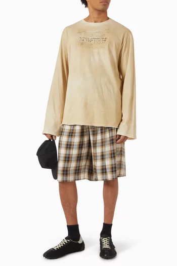 Check-print Shorts in Viscose