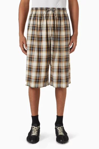 Check-print Shorts in Viscose