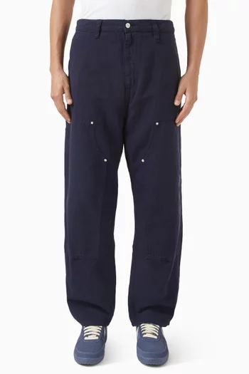 Walter Double Knee Pants in Cotton-linen Canvas