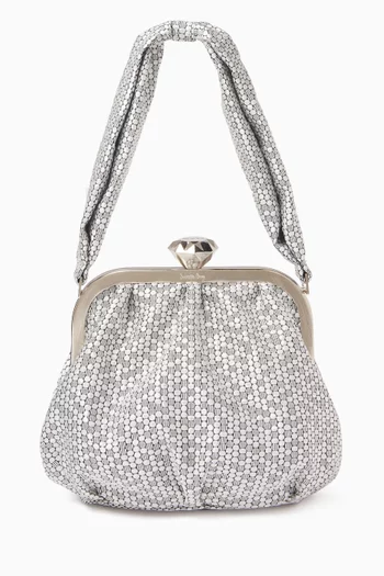 Honeycomb Bella Top-handle Bag in Woven Fabric