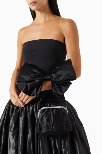Big Bow Bella Top-handle Bag in Satin