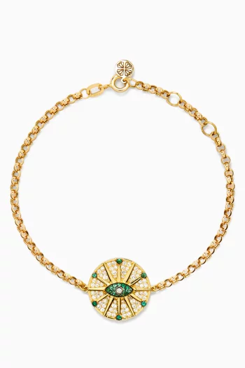 O'hara Eye Diamond & Emerald Bracelet in 18kt Gold