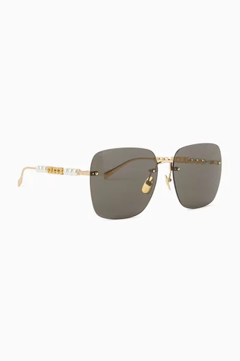 Square-frame Sunglasses in Metal