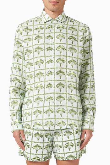 قميص بنقشة بالمار كتان