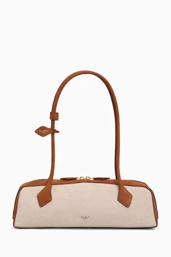 Medium Le Teckel Shoulder Bag in Canvas & Suede