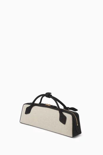 Le Teckel Clutch Bag in Canvas & Leather