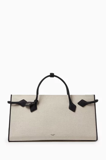 Medium Le Teckel Tote Bag in Canvas & Leather