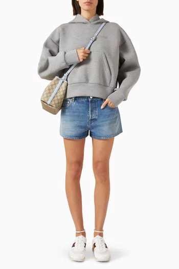 Embroidered-logo Hoodie in Viscose Jersey
