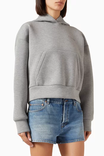 Embroidered-logo Hoodie in Viscose Jersey