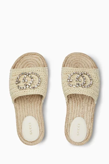 Interlocking GG Espadrilles in Raffia