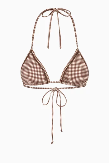 x Bella Hadid Nick Gingham Triangle Bikini Top