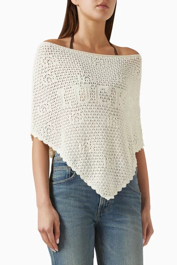 x Bella Hadid Western Crochet Poncho