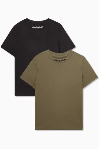 Embroidered Logo T-shirt, Set of 2
