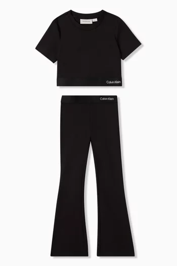 Logo Tape Flared Pants