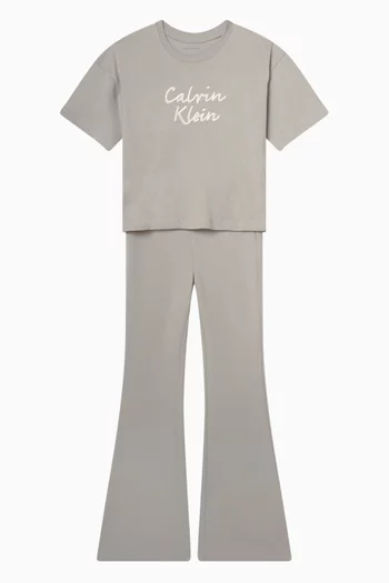 Logo Tape Flared Pants