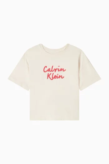 Logo Boxy T-shirt in Cotton Jersey