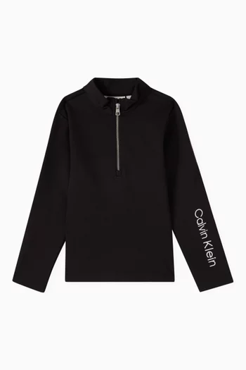Half Zip Sweatshirt in Viscose Stretch Blend