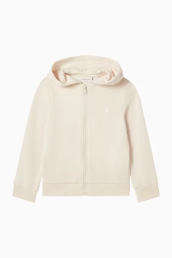 Mini Badge Hoodie in Cotton