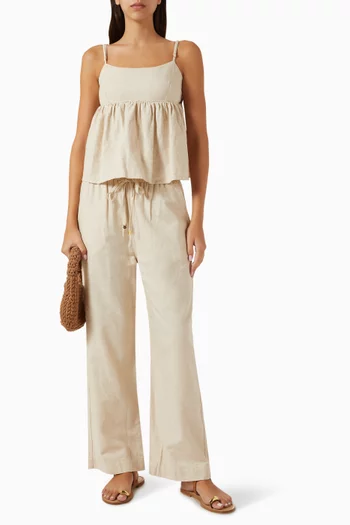 Alana Peplum Blouse in Cotton Blend