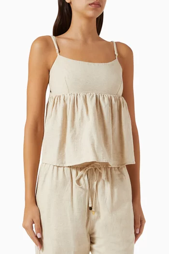 Alana Peplum Blouse in Cotton Blend