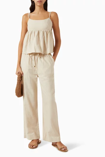 Aora Straight-leg Pants in Cotton Blend