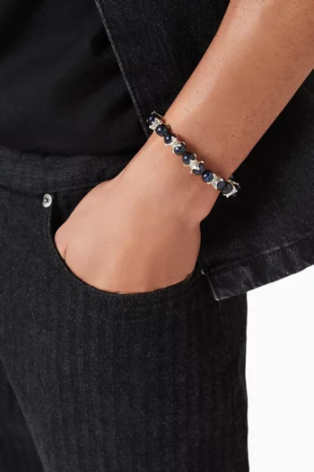 Black Pearl Claw Bracelet in Sterling Silver